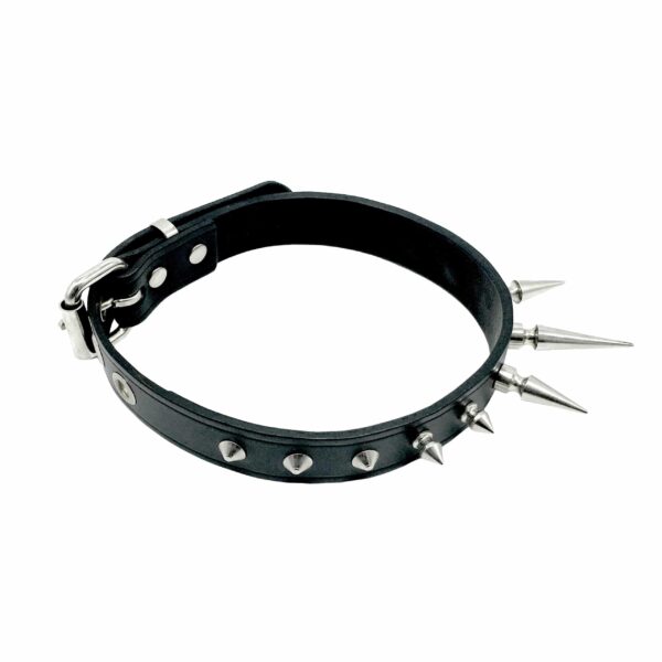 Mens Womens Gothic Punk Black Leather Spike Rivet Choker Necklace Studded Collar