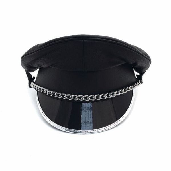 Mister B Leather Military Fishbone Cap Fetish Gay Kink Wear BDSM