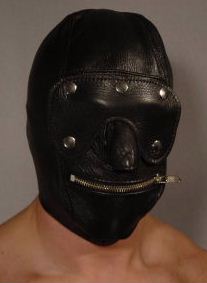 Slave Hood with Blindfold and Zip Mouth