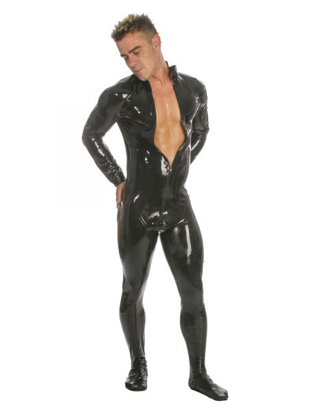 Honour UK Front Zip Latex Catsuit With Feet - Image 2