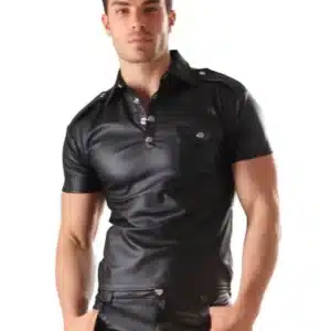Leatherette Masc Military Top