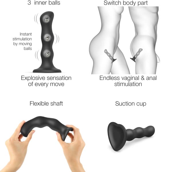 STRAP-ON-ME Dildo Geisha Balls Black - Image 3