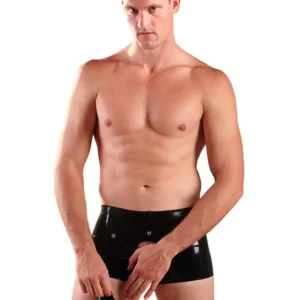 Keyhole Latex Boxers with Detachable Pouch