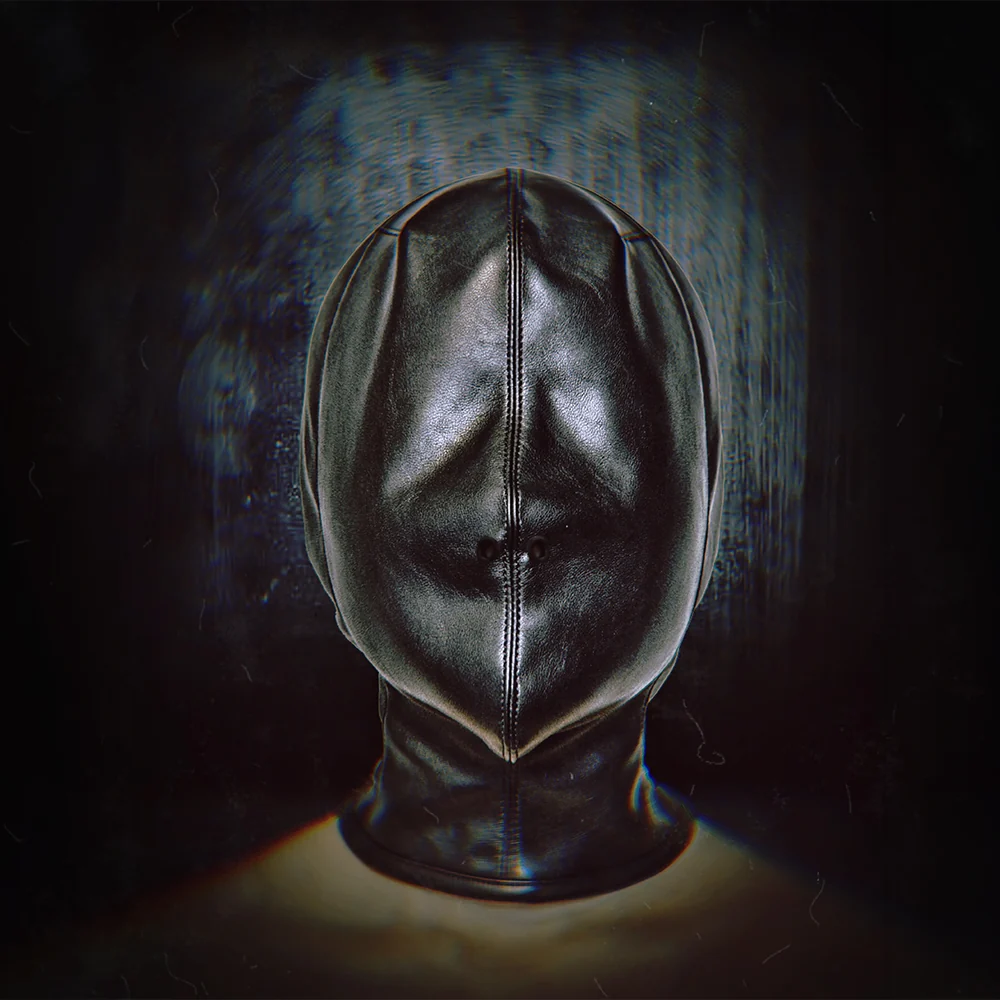 Full Bondage Hood with Nose Holes (Vegan Leather) - Image 4